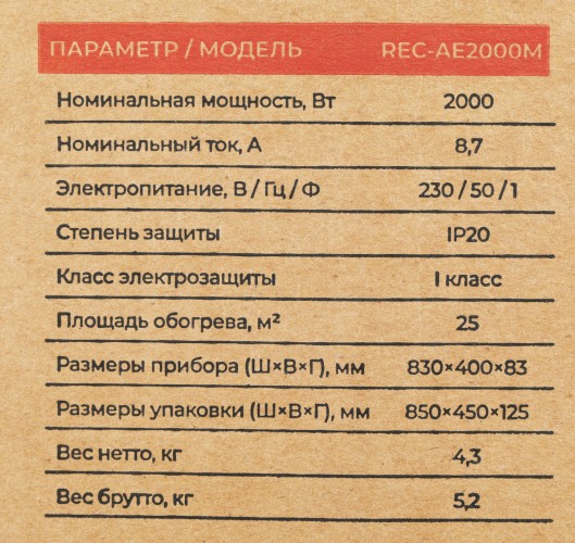 Конвектор Royal Clima ATRI Econo REC-AE2000M 2000Вт белый
