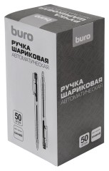 Ручка шариков. автоматическая Buro прозрачный d=0.7мм син. черн. кор.карт. сменный стержень линия 0.5мм без инд. Маркировки