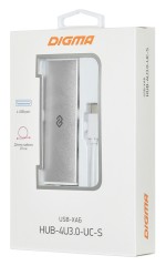 Разветвитель USB-C Digma HUB-4U3.0-UC-S 4порт. серебристый