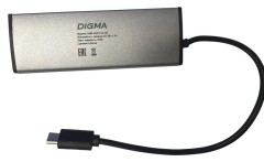 Разветвитель USB-C Digma HUB-4U2.0-UC-DS 4порт. серебристый