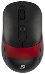Мышь Оклик 310MW черный/красный оптическая 3200dpi беспров. USB для ноутбука 4but (1869093)
