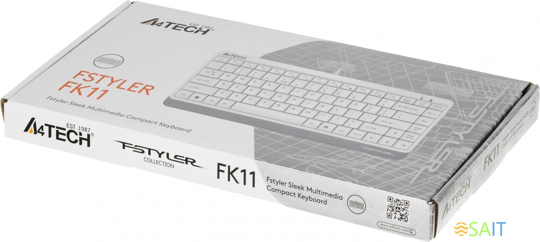 Клавиатура A4Tech Fstyler FK11 белый USB slim