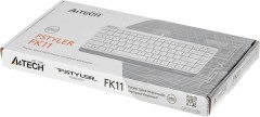 Клавиатура A4Tech FK11 белый USB slim (FK11 USB (WHITE)) кабель 1.5м