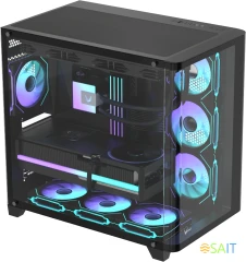 Корпус Formula Crystal U2 Floe черный без БП ATX 1xUSB2.0 1xUSB3.0 1xUSB3.1 audio bott PSU