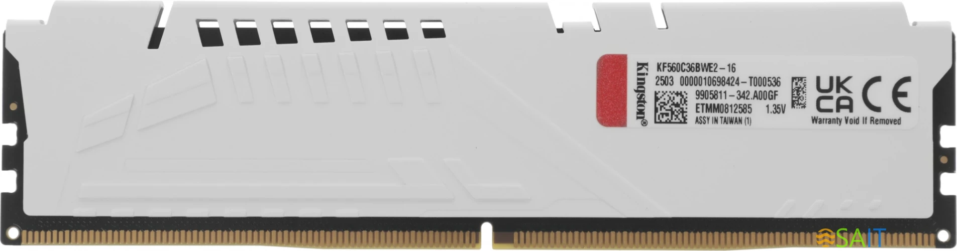 Память DDR5 16GB 6000MHz Kingston KF560C36BWE2-16 Fury Beast White Expo RTL PC5-48000 CL36 DIMM 288-pin 1.35В dual rank с радиатором Ret