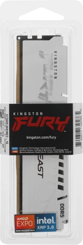 Память DDR5 16GB 6000MHz Kingston KF560C36BWE2-16 Fury Beast White Expo RTL PC5-48000 CL36 DIMM 288-pin 1.35В dual rank с радиатором Ret