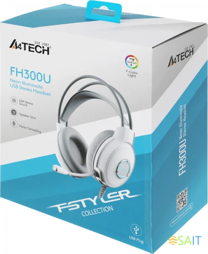 Наушники с микрофоном A4Tech Fstyler FH300U белый 2м мониторные USB оголовье (FH300U WHITE)
