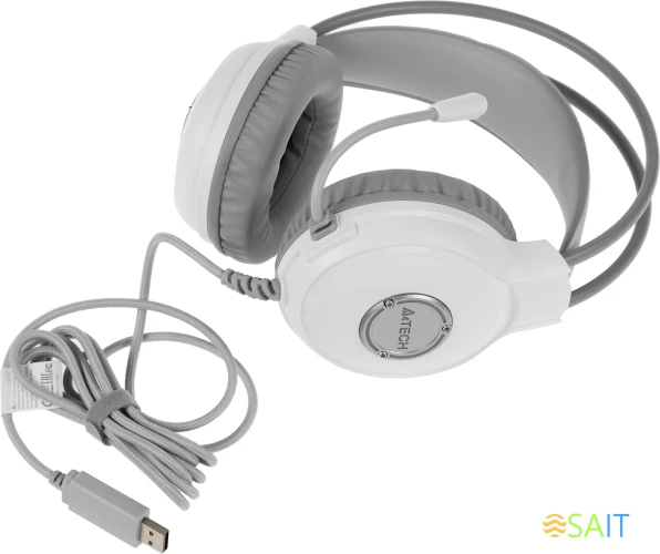 Наушники с микрофоном A4Tech Fstyler FH300U белый 2м мониторные USB оголовье (FH300U WHITE)