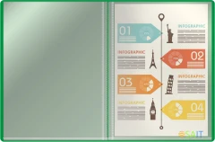 Папка с 40 прозр.вклад. Silwerhof Eco A4 пластик 0.5мм зеленый