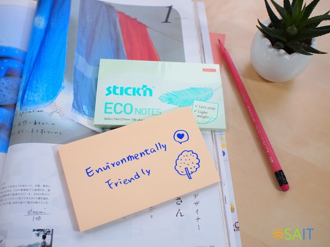 Блок самоклеящийся бумажный Stick`n ECO 21744 51x76мм 100лист. 60г/м2 пастель зеленый