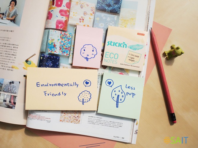 Блок самоклеящийся бумажный Stick`n ECO 21744 51x76мм 100лист. 60г/м2 пастель зеленый