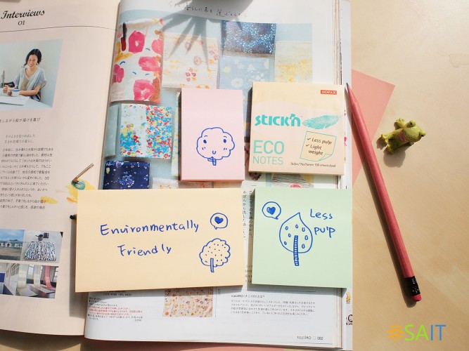 Блок самоклеящийся бумажный Stick`n ECO 21744 51x76мм 100лист. 60г/м2 пастель зеленый