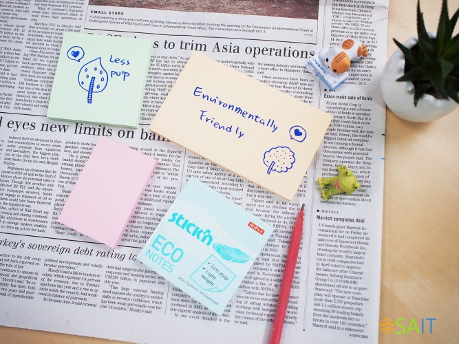 Блок самоклеящийся бумажный Stick`n ECO 21744 51x76мм 100лист. 60г/м2 пастель зеленый