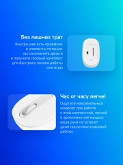 Мышь Logitech M196 белый оптическая 1000dpi беспров. BT для ноутбука 2but (910-007316)