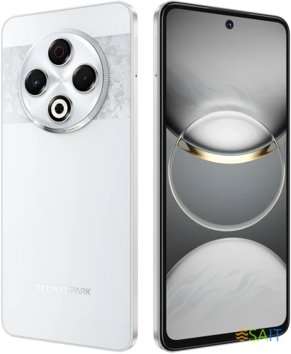 Смартфон Tecno Spark 30 256Gb 8Gb серебристый моноблок 3G 4G 2Sim 6.78" 1080x2436 Android 14 64Mpix 802.11 a/b/g/n/ac NFC GPS GSM900/1800 GSM1900 Protect FM A-GPS microSD max1024Gb