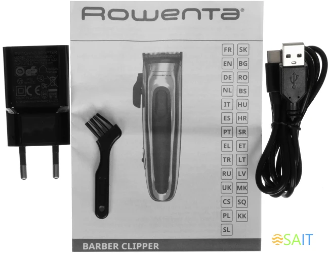 Машинка для стрижки Rowenta TN1551E0 серебристый/черный (насадок в компл:12шт)