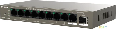 Коммутатор IP-Com G2210P-8-102W (L2) 9x1Гбит/с 1xКомбо(1000BASE-T/SFP) 1SFP 8PoE 92W неуправляемый