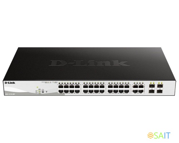 Коммутатор D-Link DGS-1210-28P/F DGS-1210-28P/F5A 24x1Гбит/с 4xКомбо(1000BASE-T/SFP) 24PoE 193W управляемый