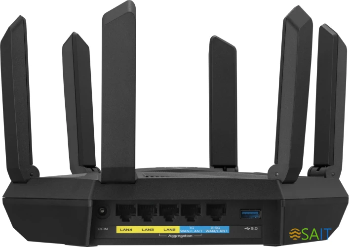 Роутер беспроводной Asus RT-AXE7800 AXE7800 100/1000/2500BASE-T черный