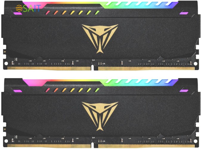 Память DDR4 2x32GB 3200MHz Patriot PVSR464G320C8K Viper Steel RGB RTL Gaming PC4-25600 CL18 DIMM 288-pin 1.35В dual rank с радиатором Ret