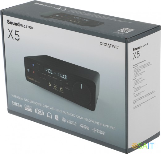 Звуковая карта Creative USB Sound Blaster X5 (Cirrus Logic CS43198) 5.1 Ret