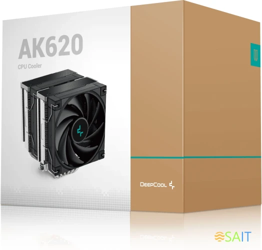 Устройство охлаждения(кулер) Deepcool AK620 Soc-AM5/AM4/1200/1700/1851 черный 4-pin 11-28dB Al+Cu 260W 1456gr Ret (R-AK620-BKNNMT-G)