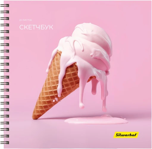 Скетчпад Silwerhof 20л. 190x190мм Нежность 4диз. гребень