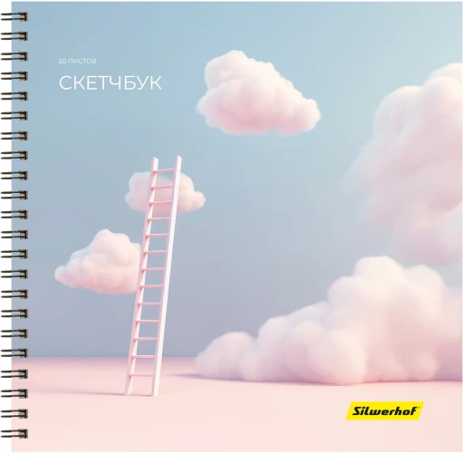 Скетчпад Silwerhof 20л. 190x190мм Нежность 4диз. гребень