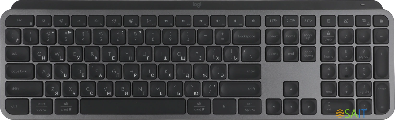 Клавиатура Logitech MX Keys S графитовый/черный USB беспроводная BT/Radio LED (920-011600)