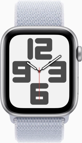 Смарт-часы Apple Watch SE 2024 A2723 44мм OLED корп.серебристый Sport Loop рем.голубой разм.брасл.:145-220мм (MXET3LL/A)