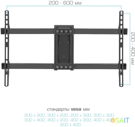 Кронштейн для телевизора Kromax CORBEL-10 титан 22"-75" макс.32кг настенный поворот и наклон