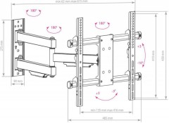 Кронштейн для телевизора Arm Media PARAMOUNT-40 черный 26"-65" макс.50кг настенный поворот и наклон