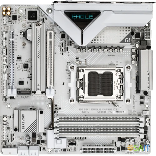 Материнская плата Gigabyte B850M EAGLE WF6E ICE Socket AM5 AMD B850 4xDDR5 mATX AC`97 8ch(7.1) 2.5Gg RAID+HDMI+DP