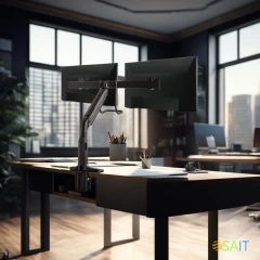 Кронштейн для мониторов Kromax OFFICE-20 черный 17"-35" макс.10кг настольный поворот и наклон