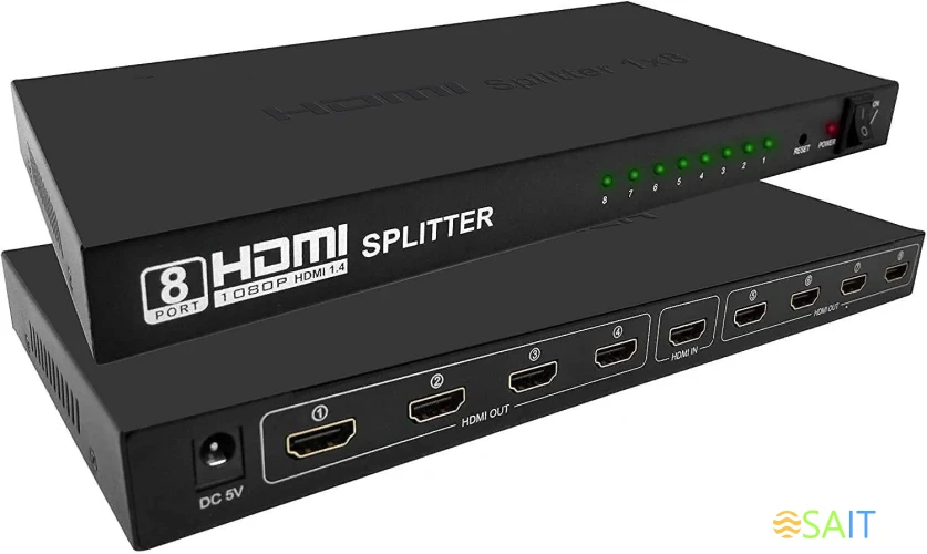 Сплиттер аудио-видео Premier 5-872-8 HDMI (f)/8xHDMI (f) черный