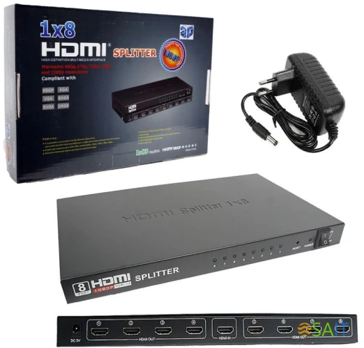 Сплиттер аудио-видео Premier 5-872-8 HDMI (f)/8xHDMI (f) черный