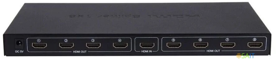 Сплиттер аудио-видео Premier 5-872-8 HDMI (f)/8xHDMI (f) черный