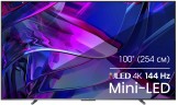 Телевизор QLED Hisense 100" 100U7KQ темно-серый 4K Ultra HD 120Hz DVB-T DVB-T2 DVB-C DVB-S DVB-S2 USB WiFi Smart TV