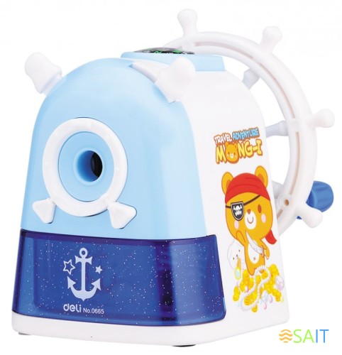 Точилка для карандашей механическая Deli Sailor E0665 1 отверстие пластик ассорти