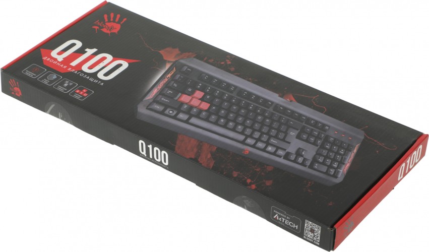 Клавиатура A4Tech Bloody Q100 черный USB Multimedia for gamer (Q100 USB)