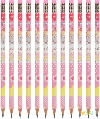 Карандаш ч/г Deli MiYou EC012-2B 2B шестигран. карт.кор. (12шт)