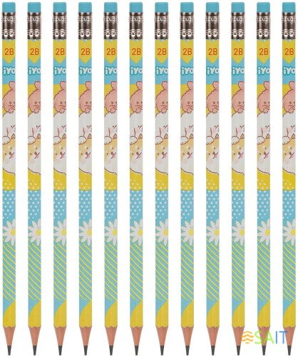 Карандаш ч/г Deli MiYou EC012-2B 2B шестигран. карт.кор. (12шт)