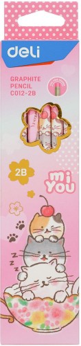 Карандаш ч/г Deli MiYou EC012-2B 2B шестигран. карт.кор. (12шт)