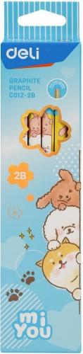 Карандаш ч/г Deli MiYou EC012-2B 2B шестигран. карт.кор. (12шт)