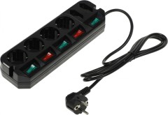 Сетевой удлинитель Most A10 1.6м (6 розеток) черный (коробка)