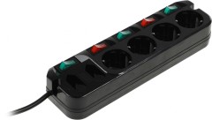 Сетевой удлинитель Most A10 1.6м (6 розеток) черный (коробка)