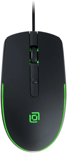 Мышь Оклик 100M черный оптическая 1600dpi USB для ноутбука 4but (1909417)