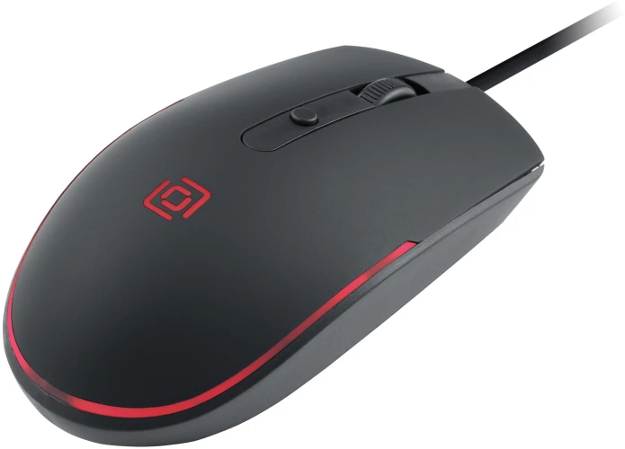 Мышь Оклик 100M черный оптическая 1600dpi USB для ноутбука 4but (1909417)