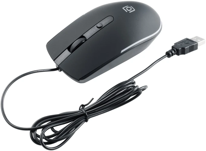 Мышь Оклик 100M черный оптическая 1600dpi USB для ноутбука 4but (1909417)