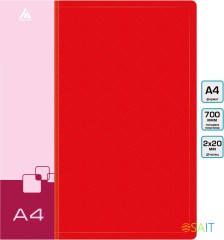Папка на 2-х кольцах Бюрократ -0827/2RRED A4 пластик 0.7мм кор.27мм внутр. с вставкой красный